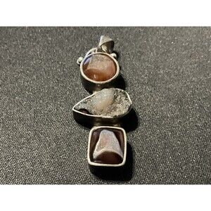 925 3 Druzy’s Stone Pendant